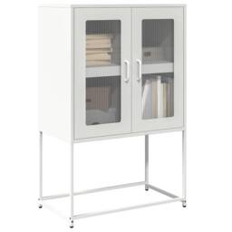 Berkfield Home Highboard White 68x39x107 cm Steel - Size: 68 x 39 x 107 cm