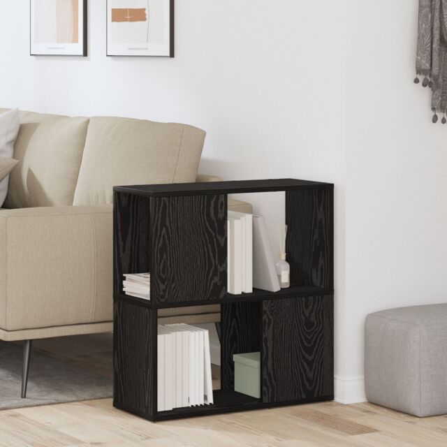 Berkfield Home Black Oak Bookshelf - 60x24x63 cm, Made of Engineered Wood - Size: 60 x 24 x 63 cm - image 1