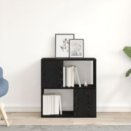 Berkfield Home Black Oak Bookshelf - 60x24x63 cm, Made of Engineered Wood - Size: 60 x 24 x 63 cm - thumbnail 4