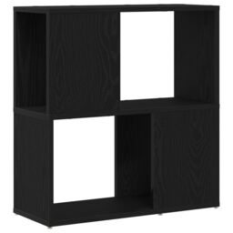 Berkfield Home Black Oak Bookshelf - 60x24x63 cm, Made of Engineered Wood - Size: 60 x 24 x 63 cm - thumbnail 2