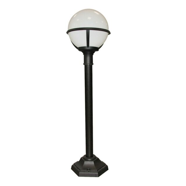 Loops Outdoor IP44 1 Bulb Short Mini Lamp Post Pillar Black LED E27 100W d01070