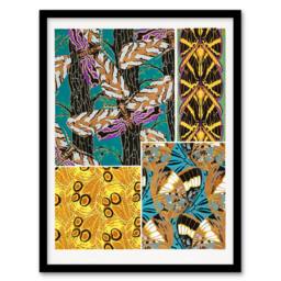 Artery8 Colourful Vintage Butterfly Pattern Vintage Framed Wall Art Print Seguy - Size: A4 - thumbnail 1