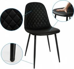 KOSY KOALA Black Glass Table Set With 4 Black Chairs Home Dining Furniture - thumbnail 5