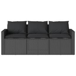 Berkfield Home 2 Piece Garden Dining Set with Cushions Black Poly Rattan - thumbnail 6