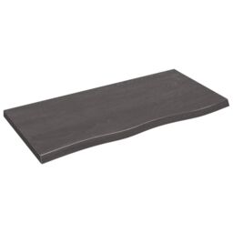 Berkfield Home Wall Shelf Dark Grey 100x50x(2-4) cm Treated Solid Wood Oak in Brown
