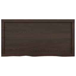 Berkfield Home Wall Shelf Dark Grey 100x50x(2-4) cm Treated Solid Wood Oak in Brown - thumbnail 3