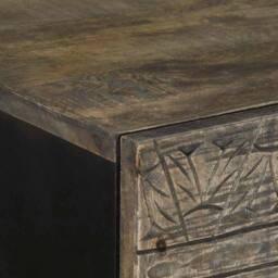 Berkfield Home Highboard 60x33x110 cm Solid Wood Mango in Black - Size: 60 x 33 x 110 cm - thumbnail 6