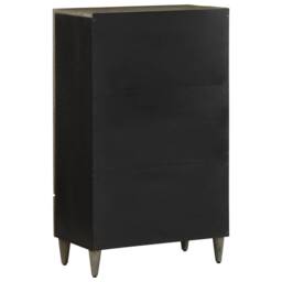 Berkfield Home Highboard 60x33x110 cm Solid Wood Mango in Black - Size: 60 x 33 x 110 cm - thumbnail 5