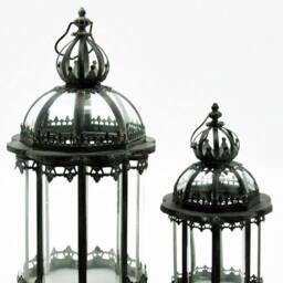 Minster Garden Lanterns (Set of 2) - Metal - Green - Size: 1 Pack - thumbnail 2
