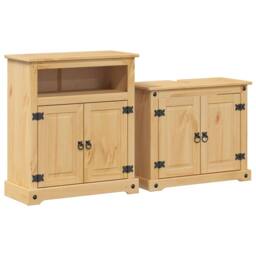 Berkfield Home 2 Piece Bathroom Furniture Set Corona Solid Wood Pine in Light Tan