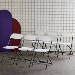 sweeek Set Of 6 Folding Event Chairs in White - thumbnail 4