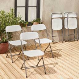 sweeek Set Of 6 Folding Event Chairs in White - thumbnail 1