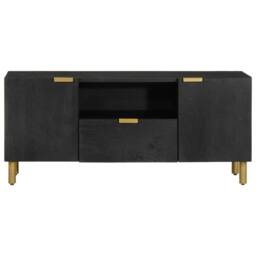 Berkfield Home TV Cabinet Black 105x33x46 cm Engineered Wood - Size: 105 x 33 x 46 cm - thumbnail 1