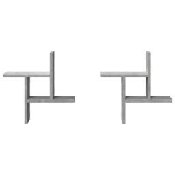 Berkfield Home Wall Shelves 2 pcs Concrete Grey 38x12x38 cm Engineered Wood - Size: 38 x 12 x 38 cm - thumbnail 4