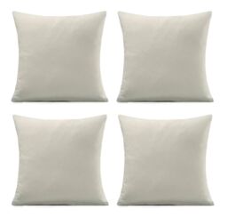 Luxury Living Set of 4 Velvet Chenille Cushions 45cm x 45cm with Removable Covers & Plush Pads - Soft, Stylish Home Décor - Size: 45 cm x 45 cm - thumbnail 1