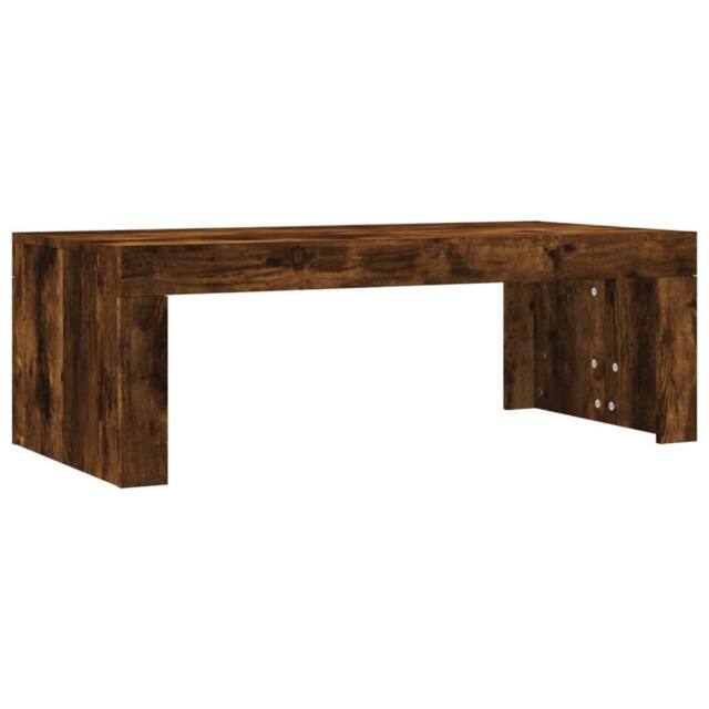 Berkfield Home Coffee Table Smoked Oak 102x50x36 cm Engineered Wood in Brown - Size: 102 x 50 x 36 cm - image 1