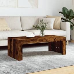 Berkfield Home Coffee Table Smoked Oak 102x50x36 cm Engineered Wood in Brown - Size: 102 x 50 x 36 cm - thumbnail 2