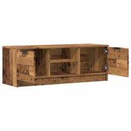 Berkfield Home TV Cabinet Old Wood 102x35x36.5 cm Engineered Wood in Brown - thumbnail 7