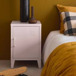 sweeek Industrial metal bedside table with 1 door in Pink - thumbnail 8