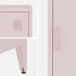 sweeek Industrial metal bedside table with 1 door in Pink - thumbnail 7