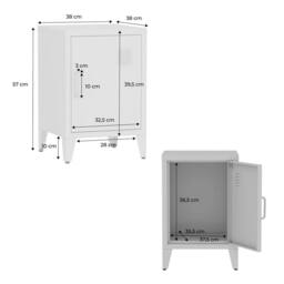 sweeek Industrial metal bedside table with 1 door in Pink - thumbnail 4