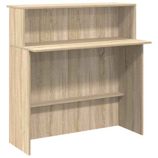 Berkfield Home Reception Desk Sonoma Oak 100x50x103.5 cm Engineered Wood in Light Oak