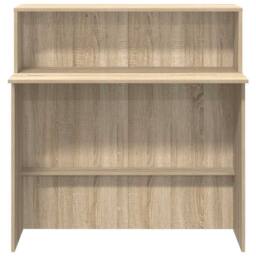 Berkfield Home Reception Desk Sonoma Oak 100x50x103.5 cm Engineered Wood in Light Oak - thumbnail 5