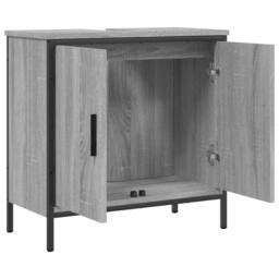Berkfield Home Bathroom Sink Cabinet Grey Sonoma 60x30x60 cm Engineered Wood - Size: 60 x 30 x 60 cm - thumbnail 6