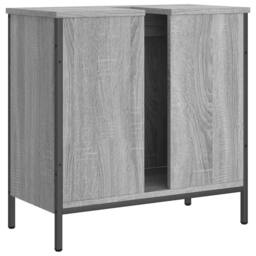 Berkfield Home Bathroom Sink Cabinet Grey Sonoma 60x30x60 cm Engineered Wood - Size: 60 x 30 x 60 cm - thumbnail 8