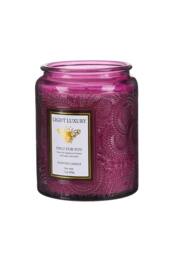 Living and Home Embossing Glass Cup Soy Wax Scented Candle with Lid in Purple - thumbnail 5