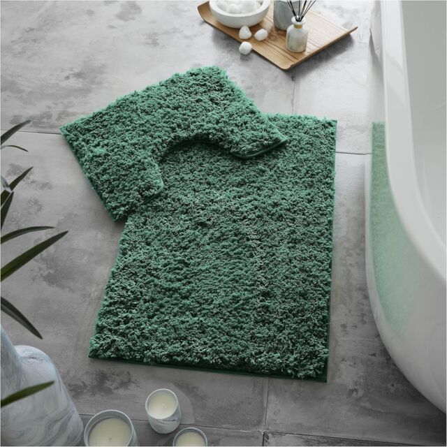 GAVENO CAVAILIA 2 Piece Zero Twist Bath Mat Set in Green - image 1