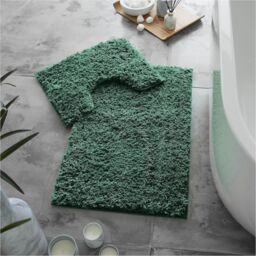 GAVENO CAVAILIA 2 Piece Zero Twist Bath Mat Set in Green - thumbnail 1