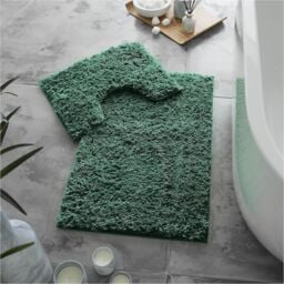 GAVENO CAVAILIA 2 Piece Zero Twist Bath Mat Set in Green