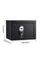 Living and Home 6L Mini Mechanical Lock Safe Home Office Security Box with Keys in Black - thumbnail 7