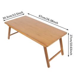 FORGEVIO Foldable Tatami Coffee Table Low Table Small End Table 67x34.3x27cm in Brown - Size: 67x34.3x27 cm - thumbnail 2