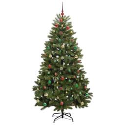 Berkfield Home Artificial Christmas Tree with Stand Green 180 cm PVC & Metal - thumbnail 6