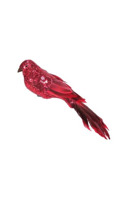 KDMD Red Sequin Peacock 30cm Christmas Ornament - image 1