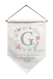 Personalised Memento Company Personalised New Baby Wall Art Banner in White - thumbnail 1