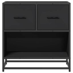 Berkfield Home Bedside Cabinet Black 60x31x60 cm Engineered Wood & Metal - Size: 60 x 31 x 60 cm - thumbnail 5
