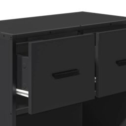 Berkfield Home Bedside Cabinet Black 60x31x60 cm Engineered Wood & Metal - Size: 60 x 31 x 60 cm - thumbnail 9