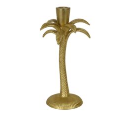 Melody Maison Gold Metal Palm Tree Candle Holder in Metallic Gold