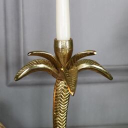 Melody Maison Gold Metal Palm Tree Candle Holder in Metallic Gold - thumbnail 6