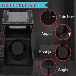 Havendro Single Rotating Watch Winder Display Case in Black - thumbnail 3