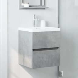 Berkfield Home Sink Cabinet Concrete Grey 41x38.5x45 cm Engineered Wood - thumbnail 3