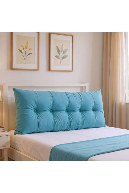 Living and Home Cozy Upholstered Headboard Pillow in Blue - Size: Large - image 1