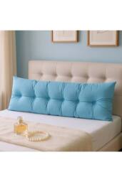 Living and Home Cozy Upholstered Headboard Pillow in Blue - Size: Large - thumbnail 3