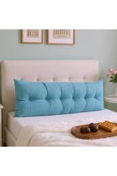 Living and Home Cozy Upholstered Headboard Pillow in Blue - Size: Large - thumbnail 2