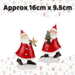 VFM e-Store Christmas Santa Ornaments Decoration 16cm x 9.5cm 2 Pack in Red - Size: 16 cm x 9.5 cm - thumbnail 2