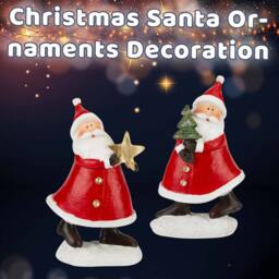 VFM e-Store Christmas Santa Ornaments Decoration 16cm x 9.5cm 2 Pack in Red - Size: 16 cm x 9.5 cm - thumbnail 3
