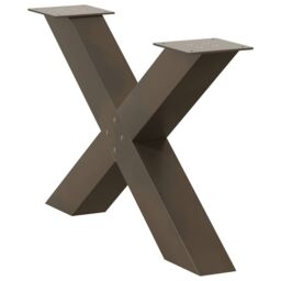 Berkfield Home Coffee Table Legs X-Shaped 2 pcs Natural Steel 70x(42-43) cm Steel in Brown - thumbnail 4